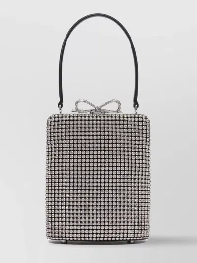 Self-portrait Bow And Rhinestone Tote Bag In Neutrals