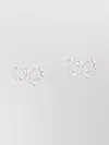 Self-portrait Bow Brass Crystal Stud Earrings