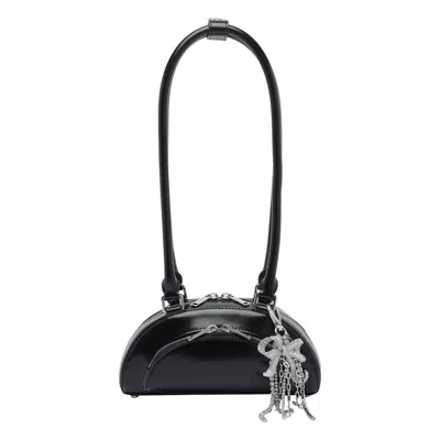 Self-portrait Bow Charm Shoulder Bag In Black