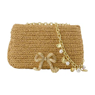 Self-portrait Bow Charm Shoulder Bag In Yellow