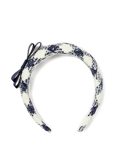 SELF-PORTRAIT BOW CHECK-PATTERN HEAD BAND