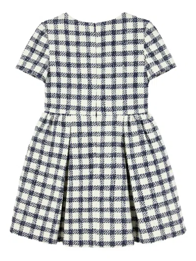 Self-portrait Kids' Bow Checked Dress In Multi