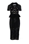Self-portrait Self Portrait Black Bow Crochet Midi Dress
