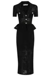 Self-portrait Bow Crochet Midi Dress In Black