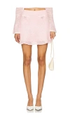 Self-portrait Knitted Mini Skirt In Pink