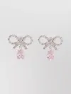 Self-portrait Self Portrait 'micro Bow Pink Droplet' Earrings