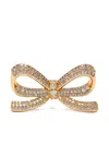 Self-portrait Bow Crystal Earrings In Gold