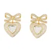 Self-portrait Bow Crystal Heart Earrings