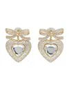 Self-portrait Bow Crystal Jeart Earring In Gold