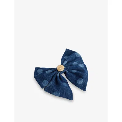 Self-portrait Kids' Blue Bow Denim Hair Clip