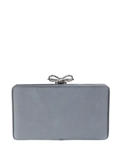 Self-portrait Bow-detail Clutch Bag In Gray