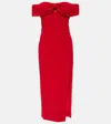 Self-portrait Bow Midi Dress In Rot