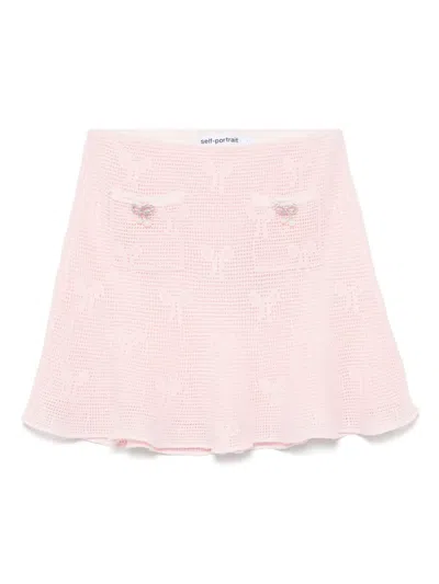 Self-portrait Mini Skirt In Pink