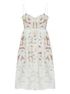 Self-portrait Bow Embroidered Midi Dress In Neutral