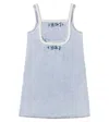 Self-portrait Bow-detail Embellished Denim Dress In Blue