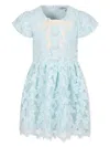 Self-portrait Bow Lace Dress In Blue