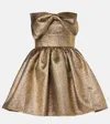 Self-portrait Metallic Fibre Fabric Mini Dress In Gold