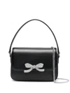 Self-portrait Micro Black Handbag With Bow Detail In Smooth Leather Woman In Black
