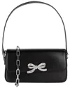 Self-portrait Bow-detail Leather Crossbody In Black
