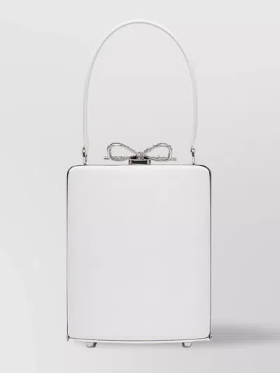 Self-portrait Bow Detail Metal Frame Tote Bag In Grey