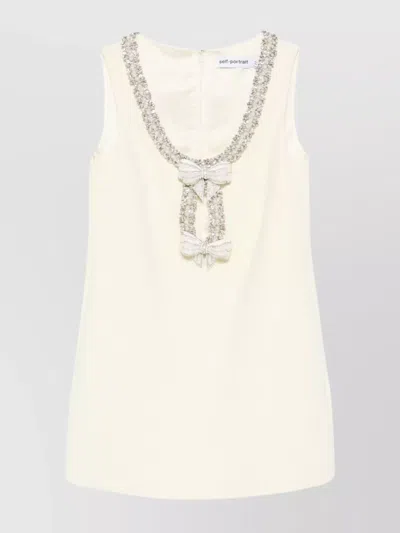 SELF-PORTRAIT BOW DETAIL MINI DRESS