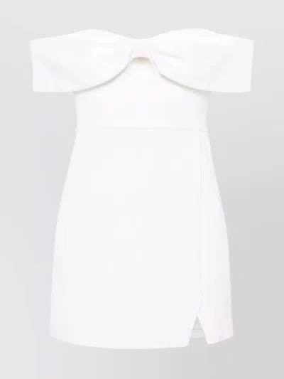 Self-portrait Off-the-shoulder Bow Mini Dress In White