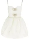 Self-portrait White Organza Bow Mini Dresses White In White
