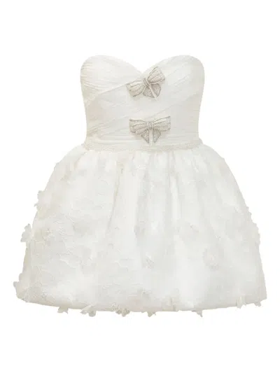 Self-portrait Bow-detail Organza Mini Dress