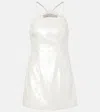 Self-portrait Bow-detail Sequined Minidress In Cream