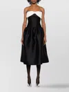 Self-portrait Taffeta Contrast-bow Midi Dress