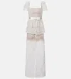 Self-portrait Bow-detail Tulle Lace Maxi Dress