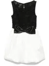 Self-portrait Self Portrait 'black And White Tulle Mini' Dress In White