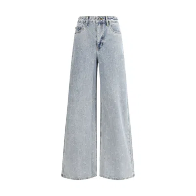 Self-portrait Bow Diamond Women's Jeans In Blue