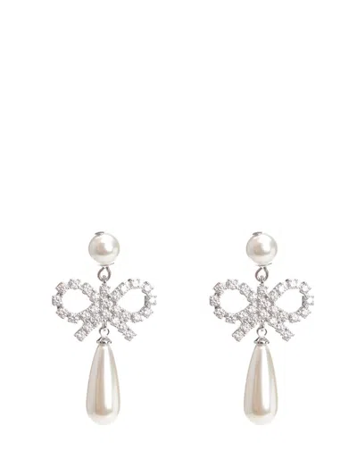 Self-portrait Bow Drop Earrings Jewelry White