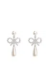 Self-portrait Pearl Bow Droplet Earrings