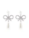 Self-portrait Bow Drop Earrings With Pearl And Crystal