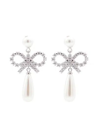 SELF-PORTRAIT BOW DROPLET EARRINGS