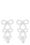 Self-portrait Tiered Pearl Bow Earrings