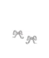 Self-portrait Pearl Crystal Bow Earrings In Silver