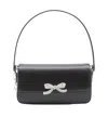 Self-portrait Leather Bow Baguette Shoulder Bag In Black