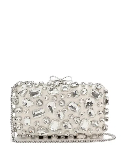 Self-portrait Bow-embellished Clutch Bag In Neutral