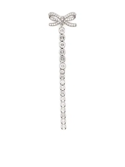 Self-portrait Bow-embellished Drop Earrings In Silver