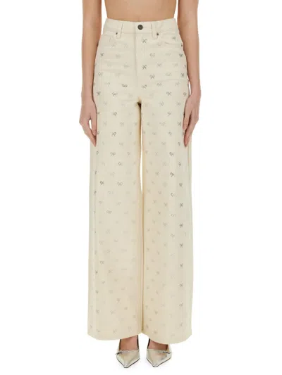 SELF-PORTRAIT SELF-PORTRAIT BOW EMBELLISHED JEANS