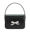 Self-portrait Micro Black Handbag With Bow Detail In Smooth Leather Woman In Black