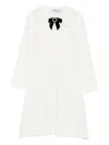 Self-portrait A-line Mini Dress With Velvet Bow In White