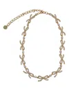 Self-portrait Bow-embellished Necklace In Gold