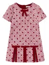 Self-portrait Bow-embellished Tweed Dress In Red