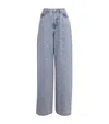 Self-portrait Bow Embellished Wide-leg Jeans