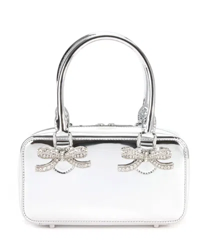 Self-portrait Bow Handbag In Silver