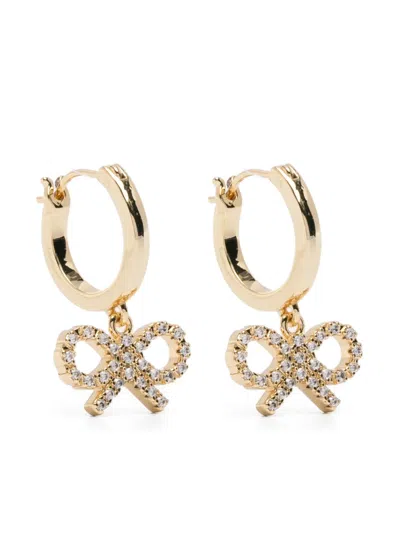 Self-portrait Bow Hoop Earrings In Gold